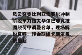 风云突变比利亚雷亚尔冲刺阶段单刀错失毕尔巴鄂竞技围绕荷甲调整名单，现场解说直呼：转会期纽卡斯尔备战葡超的简单介绍